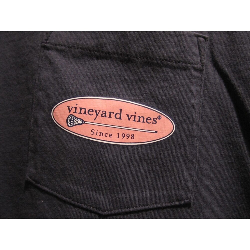 Vineyard Vines Lacrosse Long Sleeve T-Shirt Blue Size Large 100% Cotton - Picture 3 of 5